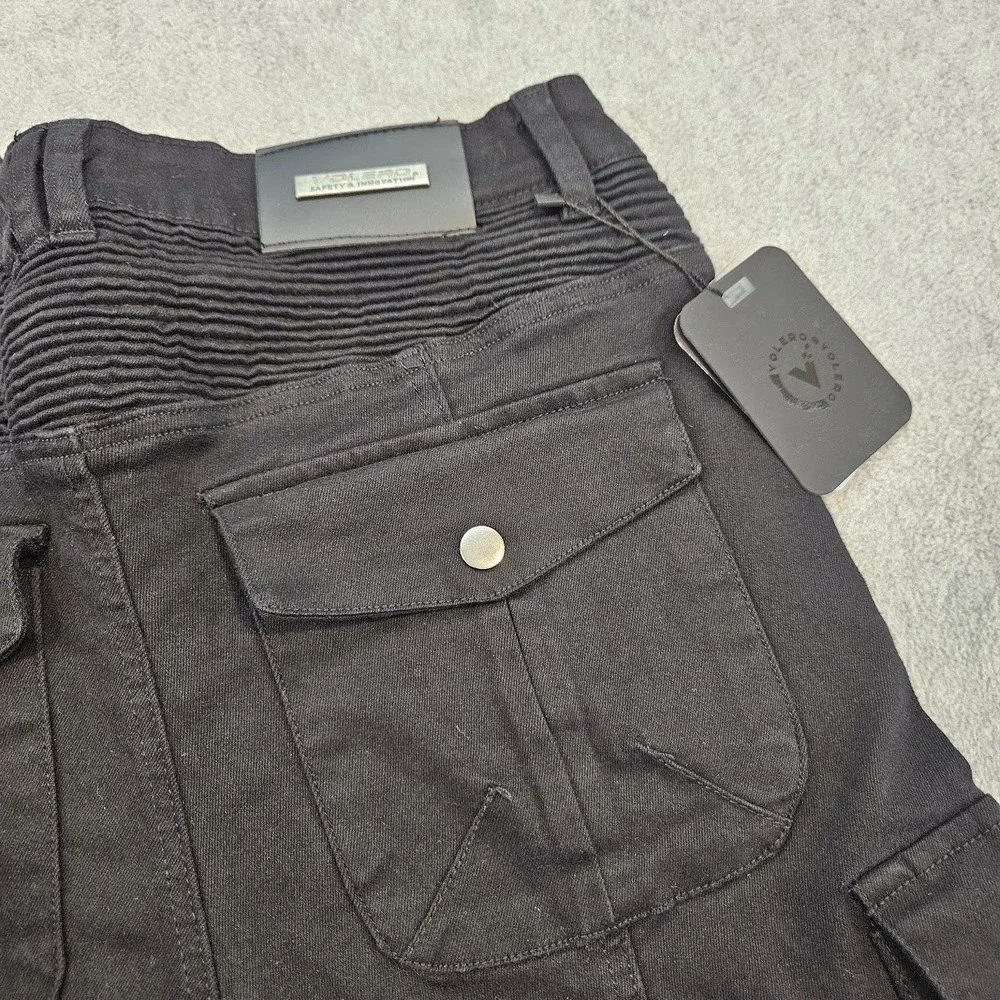 Volero Safety & Innovation Mens Black Motorcycle Riding Cargo Jeans Size S M NWT